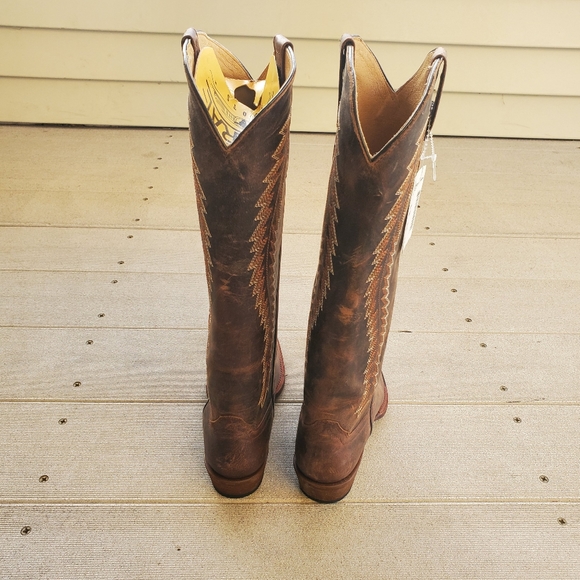 Macie Bean Brown Leather Snip Toe Western Women's Boots Size 6 M - Picture 12 of 16
